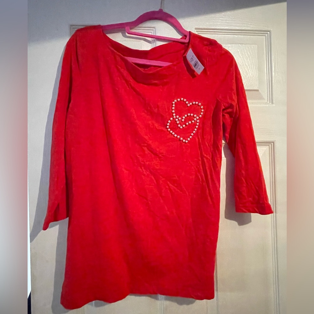 Red Top with Heart Design
